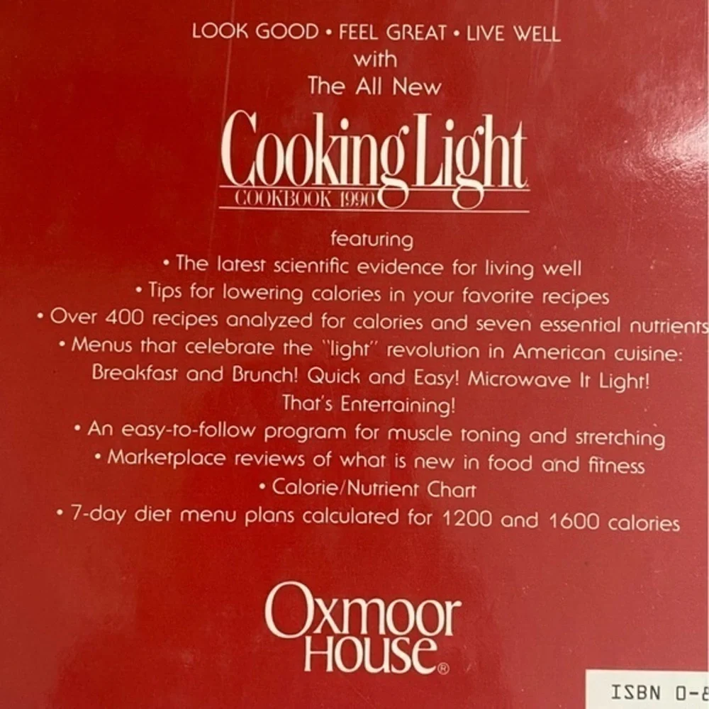 Vintage 90s Cooking Light Hard Cover Cookbook EUC